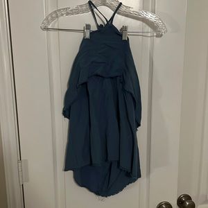 Honey Punch Blue Halter Top